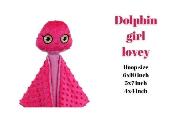 Dolphin Girl Lovey Embroidery