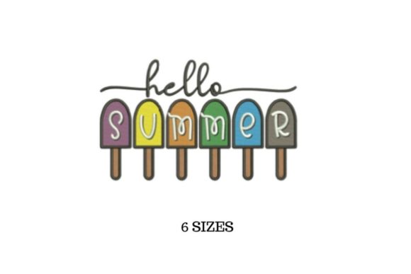 Hello Summer Embroidery Design