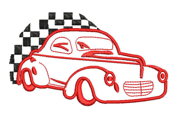Racing Car Embroidery Design