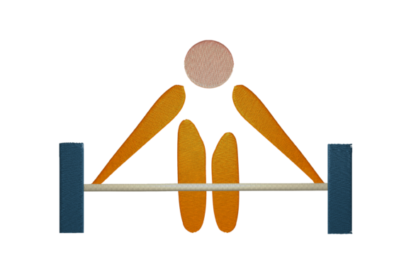 Weightlifting Athlete Embroidery