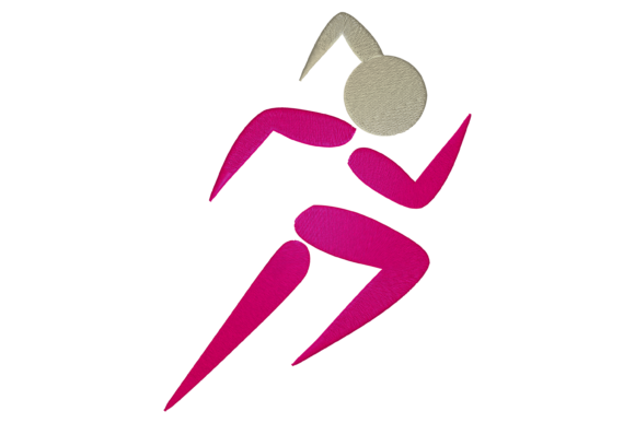 Woman Running Embroidery