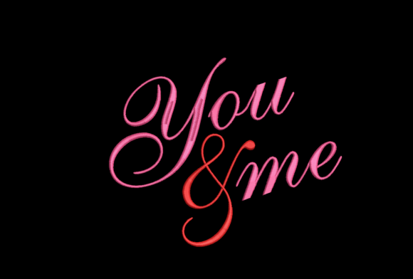 You and Me Embroidery Design